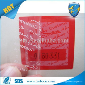 Sticker label printing/safty warranty void sticker